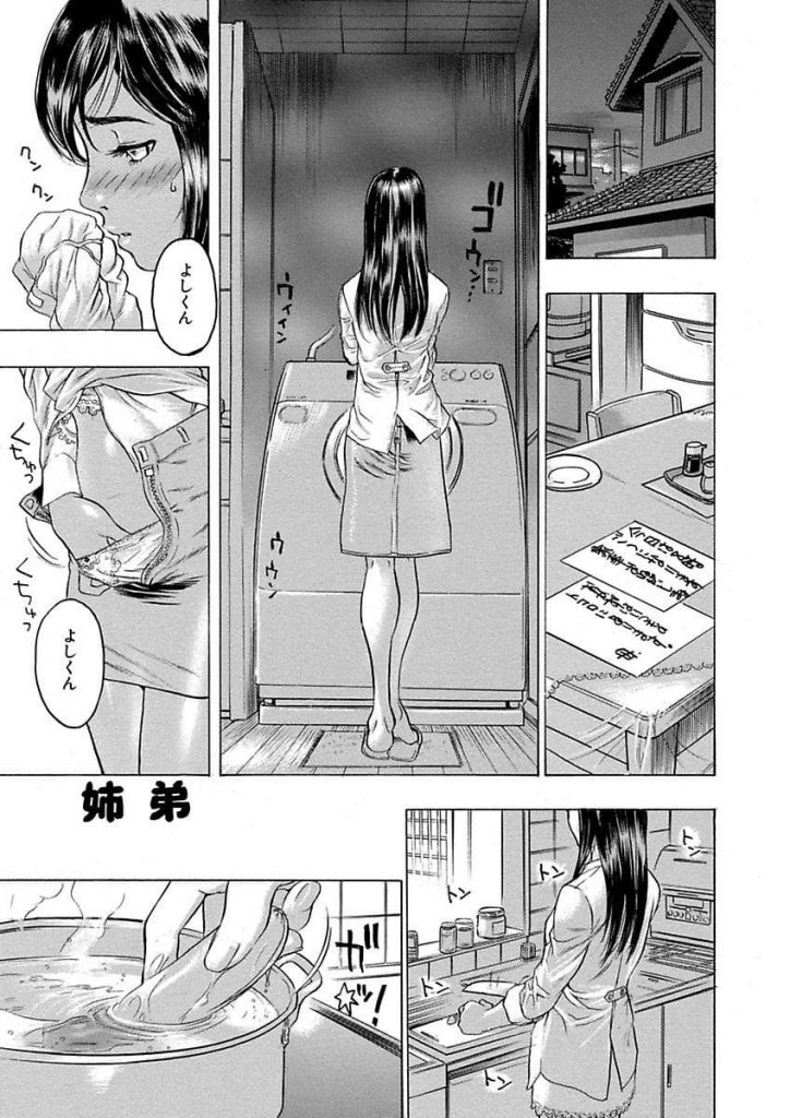 【逆睡眠姦エロ漫画】弟のパンツを嗅ぎながらオナニーする姉！睡眠薬を飲ませ眠っている弟のチンポをしゃぶる姉！童貞チンポを処女マンに挿入！眠っている間にマンコに中出し！【ビューティ・ヘア】